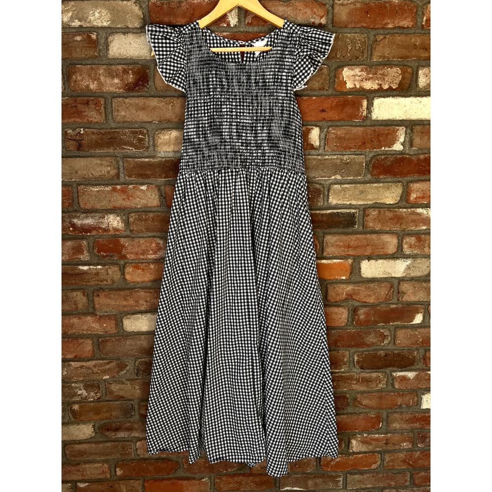 Smocked Top Picnic Gingham Dress NOM Maternity Brand Size Large